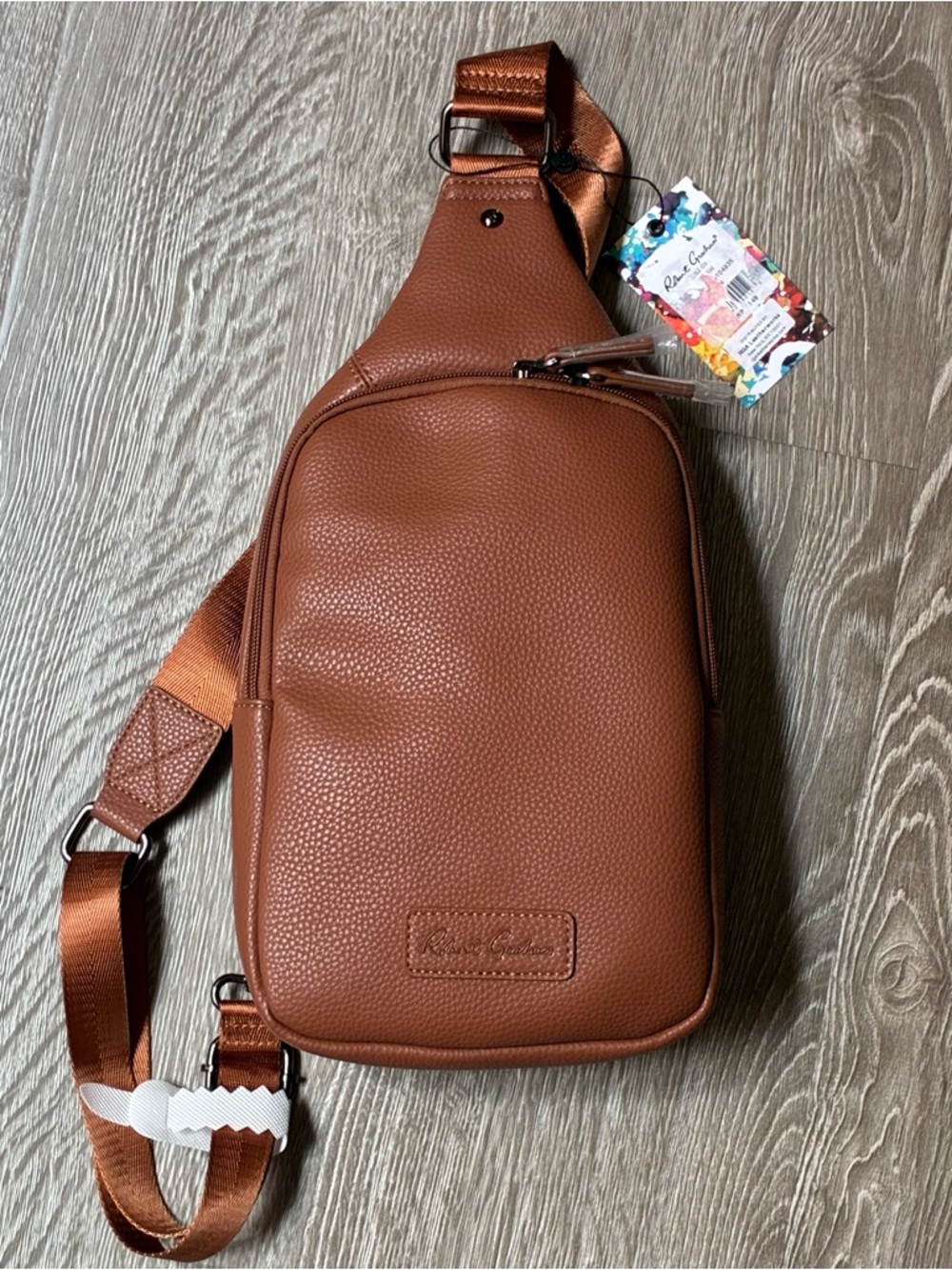 Robert Graham Brown Leather Sling Bag Crossbody NWT